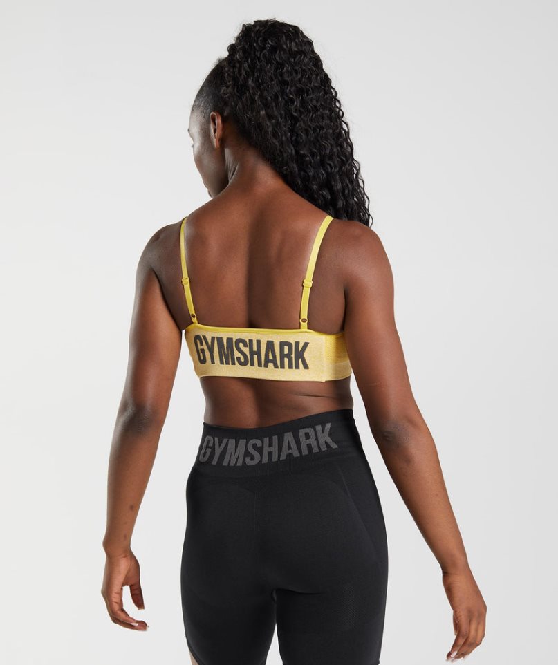 Women's Gymshark Flex Strappy Sports Bra Yellow | CA 0368D5